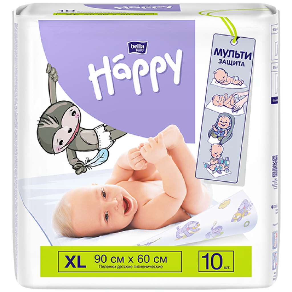 фото упаковки Пеленки детские впитывающие Bella baby Happy