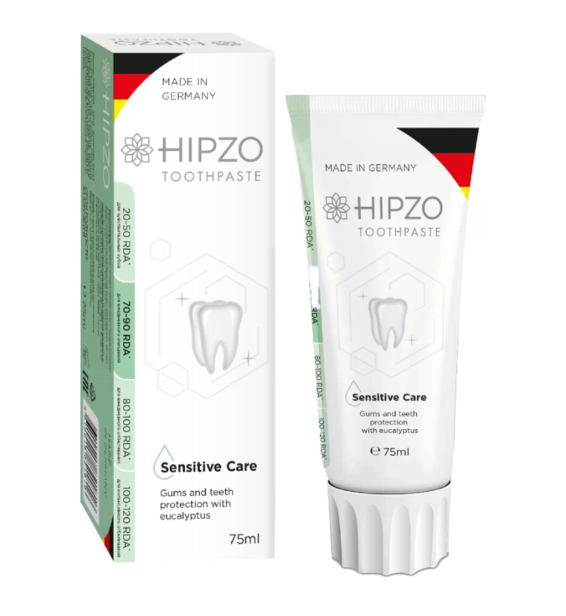 фото упаковки Hipzo Sensitive Care Зубная паста защита десен и зубов