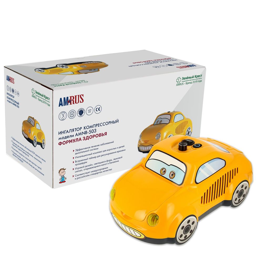 фото упаковки Amrus Ингалятор компрессорный детский AMNB-503 Формула Здоровья