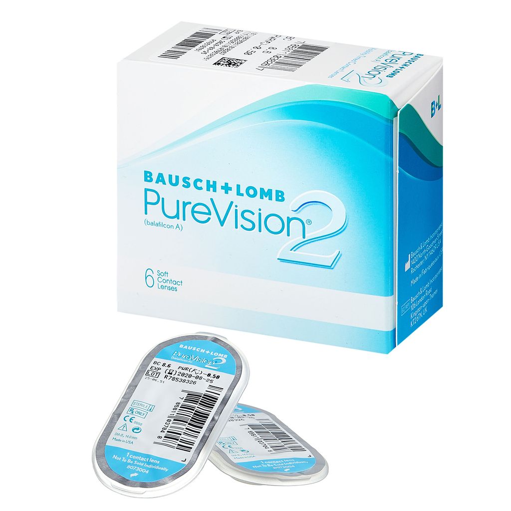 Bausch&Lomb PureVision 2 Контактные линзы плановой замены, BC=8.6 d=14.0, D(-3.00), 6 шт.