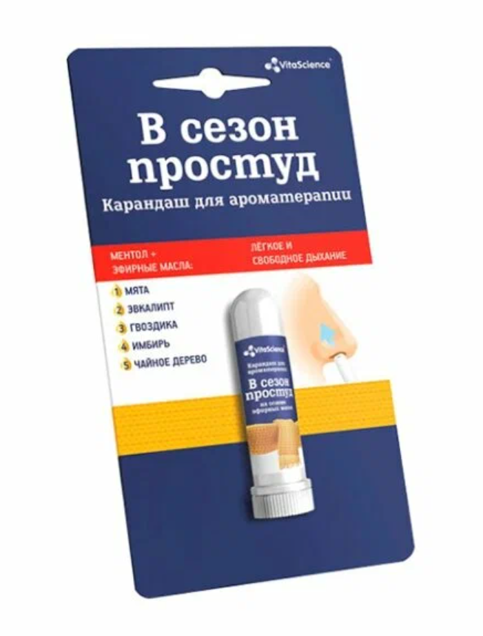 фото упаковки Vitascience В сезон простуд карандаш для ароматерапии