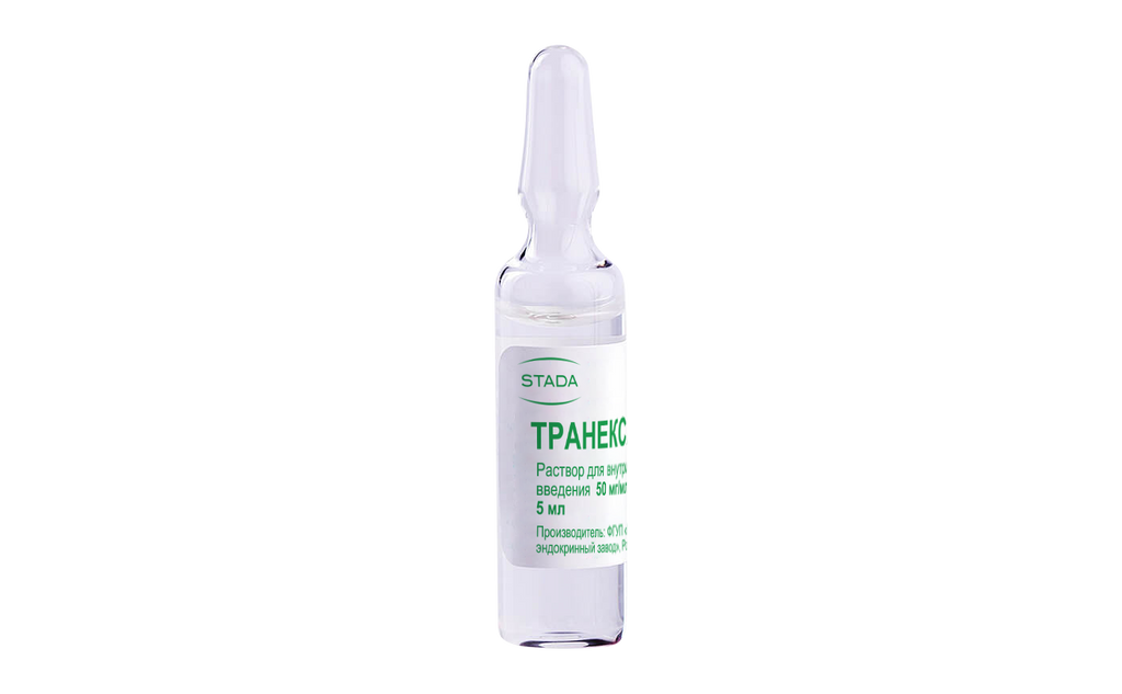 Транексам, 50 мг/мл, раствор для внутривенного введения, 5 мл, 10 шт.