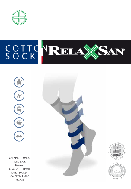 фото упаковки Relaxsan Cotton Socks Гольфы с хлопком 1 класс компрессии Унисекс