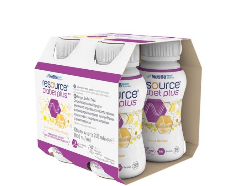 фото упаковки Resource Diabet Plus смесь с пищевыми волокнами