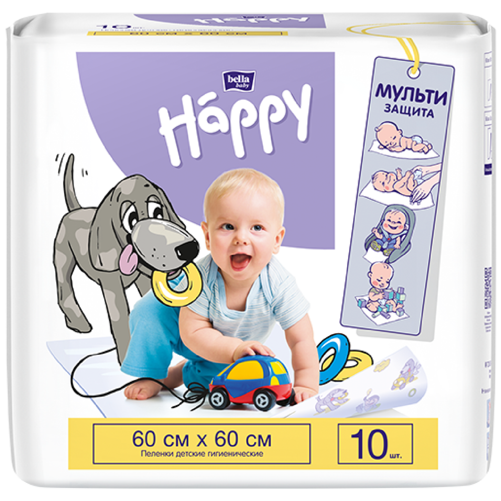 фото упаковки Пеленки детские впитывающие Bella baby Happy