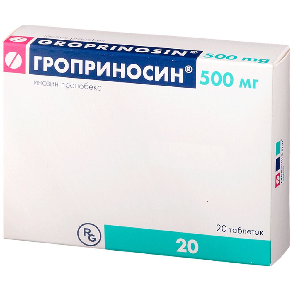 Гроприносин, 500 мг, таблетки, 20 шт.  по цене от 686 руб. в .