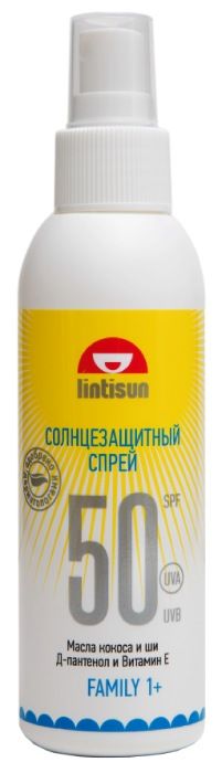 Lintisun Молочко солнцезащитное детское спрей SPF50