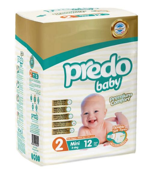 Predo Baby Подгузники для детей, р. 2, 3-6кг, 12 шт.