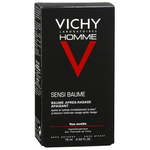 Vichy Homme Sensi Baume бальзам после бритья для чувствительной кожи, бальзам для лица и тела, мужские, 75 мл, 1 шт.