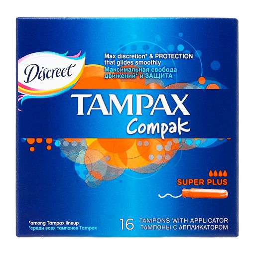 Tampax Compak super plus тампоны с аппликатором, 16 шт.