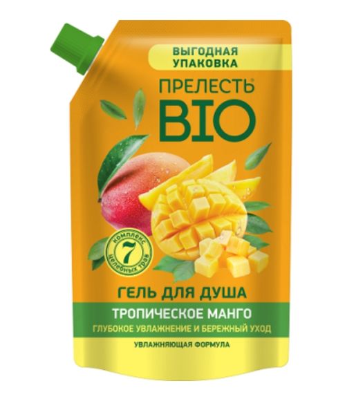 Прелесть BIO Гель для душа Тропическое манго, гель для душа, 1 л, 1 шт.