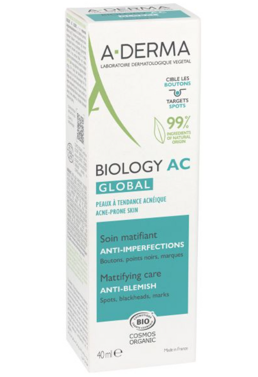A-Derma Global Biology AC Крем для комплексного ухода, крем, для проблемной кожи, 40 мл, 1 шт.