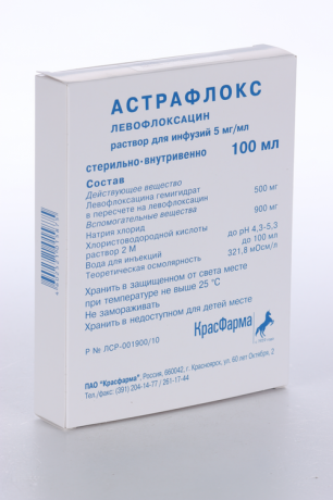 Астрафлокс, 5 мг/мл, раствор для инфузий, 100 мл, 1 шт.