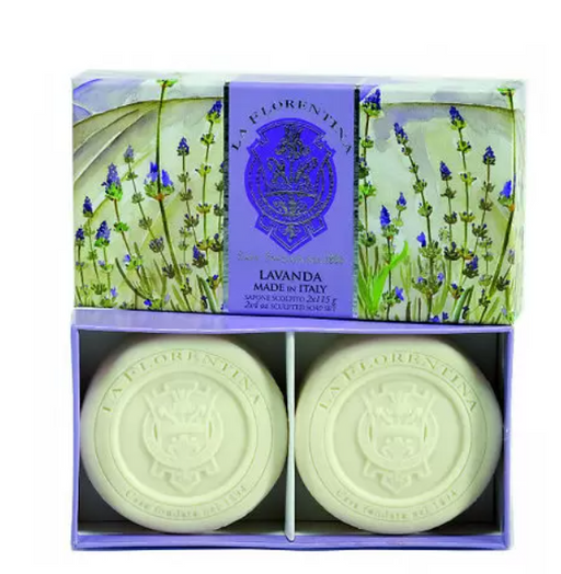 La Florentina Набор мыла в подарочной коробке Лаванда, мыло, 115 г, 2 шт.