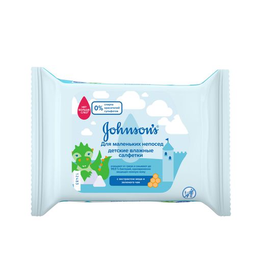 Johnson's Baby Pure Protect детские салфетки влажные, салфетки влажные, 25 шт.