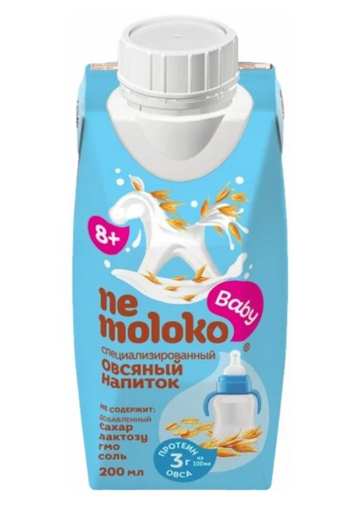 Nemoloko Baby напиток овсяный специализированный, для детей с 8 месяцев, 200 мл, 1 шт.