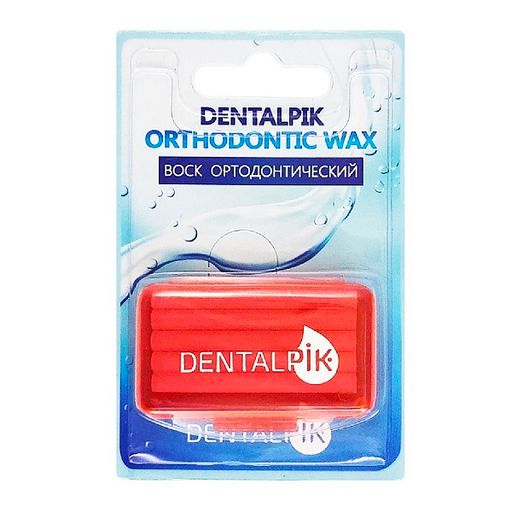 Dentalpik Воск ортодонтический для брекетов, 5 полосок, вкус клубничный, 1 шт.