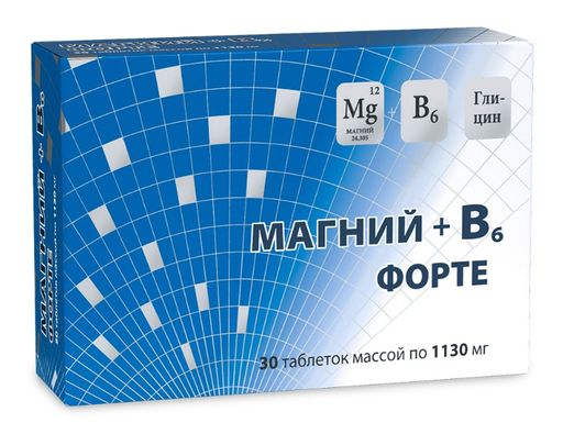 Магний + В6 Форте, таблетки, 30 шт.